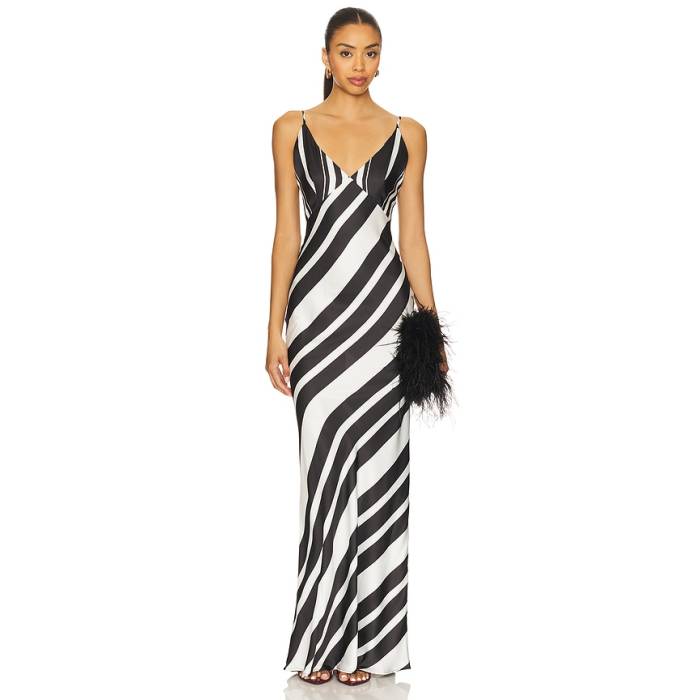 Sndys 【 Agnes Maxi Dress Women Black \u0026Amp; White 】 御召しもの レディース 黒いこと 黒いこと 白いこと 白いこと