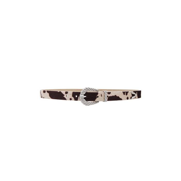 Petit Moments 【 Slim Modern Faux Fur Rodeo Belt Women Cow &Amp; Silver 】 slim スリム モダン ベルト レディース Silver 銀色・シルバー|スニケス