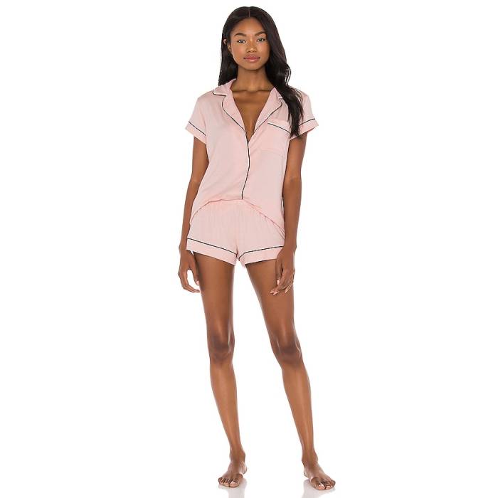 エバージェイ Eberjey 【 Gisele Shortie Pj Set Women Sorbet \u0026Amp; Black 】 レディース 黒いこと 黒いこと