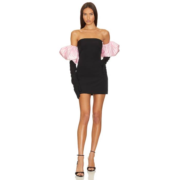 Miscreants 【 Cupid Dress With Gloves \u0026 Puffs Women Black \u0026Amp; Pink 】 お召しもの グローブ レディース 黒いこと 黒いこと pink サクラ色