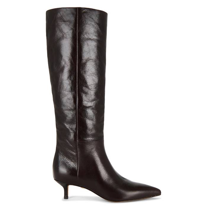 Veronica Beard 【 Lisa 45 Tall Shaft Boot Women Dark Raisin Shiny Crackled Leather 】 ブーツ レディース なめし革
