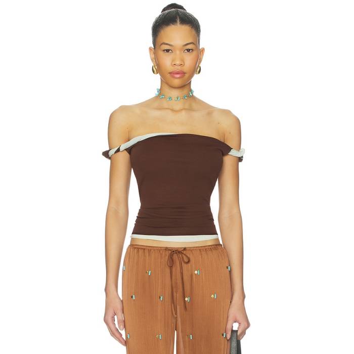 Sir. 【 Elia Off Shoulder Twist Top Women Chocolate Mint 】 レディース
