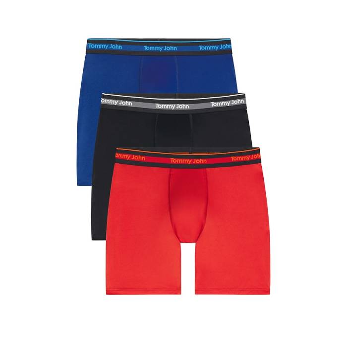 トミージョン Tommy John 【 Comfort Micro 3 Pack 6" Boxer Brief Men Black, Blue Quartz, Haute Red 】 Micro ミクロ メンズ 青色 ブルー Red 赤・レッド｜スニケス