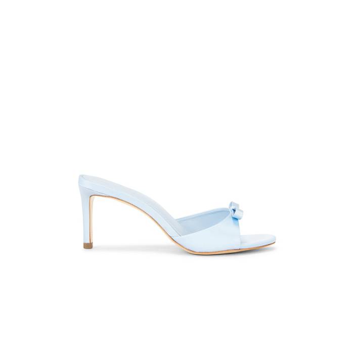 Black Suede Studio 【 Albie 65 Mule Women Blue Fog Satin 】 レディース 青碧 青碧 繻子