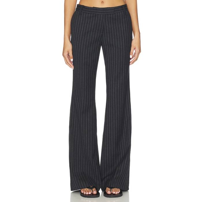 Courtney Zheng 【 Stefan Chalkstripe Wool Pants Women Navy &Amp; Grey 】 レディース 紺色 ネイビー 灰色 グレー｜スニケス