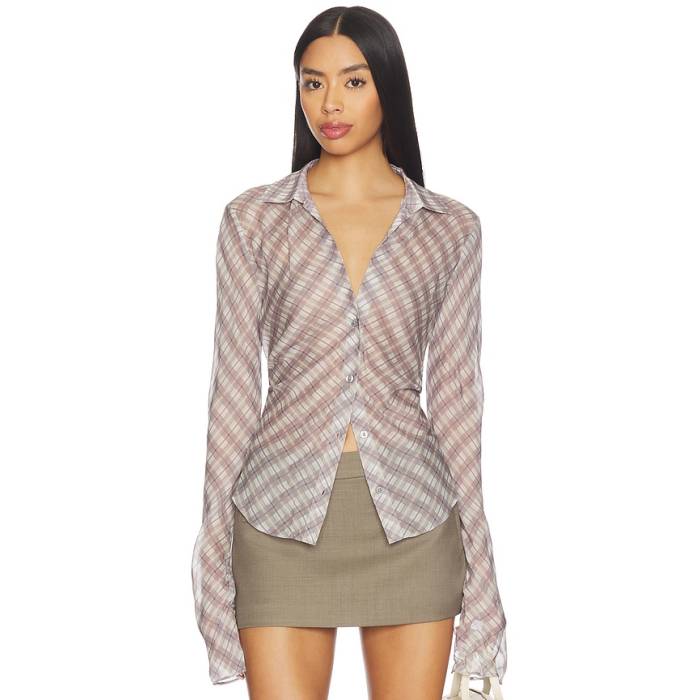 Eaves 【 Vienna Top Women Lavender Plaid 】 レディース