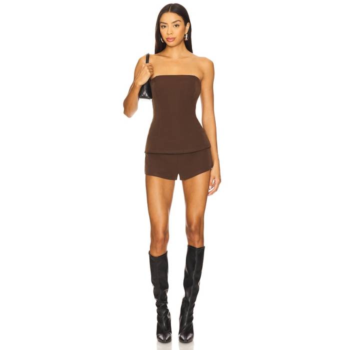Superdown 【 Daija Short Set Women Brown 】 レディース 赤銅色 赤銅色