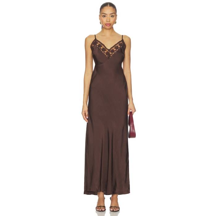 バルドット Bardot 【 Bonita Lace Trim Maxi Dress Women Dark Choco 】 ドレス レディース|スニケス