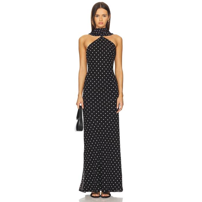 Stone Cold Fox 【 X Revolve Avery Gown Women Black &Amp; White Polka Dot 】 レディース 黒色 ブラック 白色 ホワイト｜スニケス