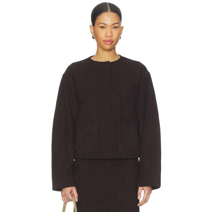 St. Agni 【 Suede Utility Cocoon Bomber Women Coffee 】 スエード・スウェード レディース