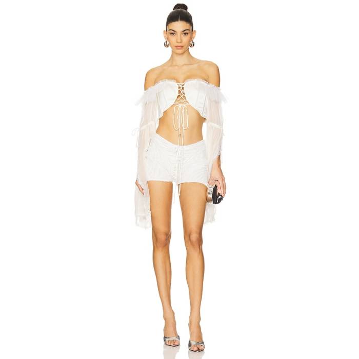 Amor Mia 【 Rococo Top Women White 】 レディース 白いこと 白いこと