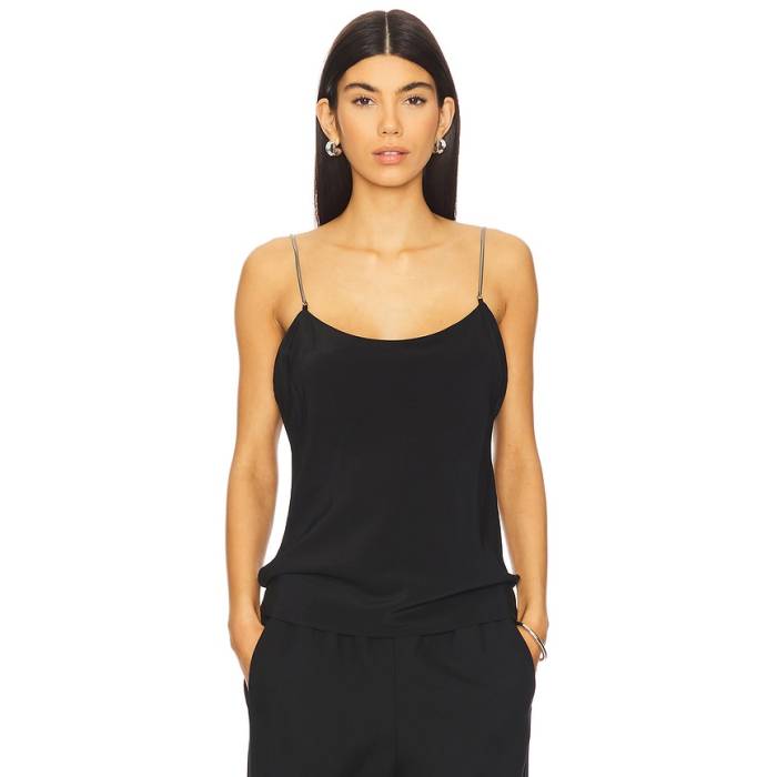 St. Agni 【 Fine Chain Silk Cami Top Women Black 】 レディース 黒いこと 黒いこと
