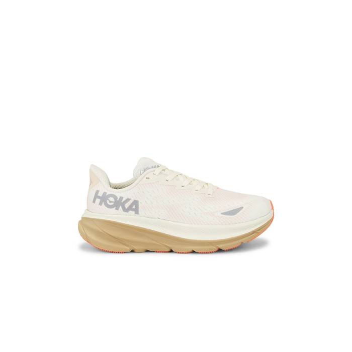 Hoka 【 Clifton 9 Gtx Sneaker Women Eggshell \u0026Amp; Khaki 】 靴 スニーカー レディース カーキ