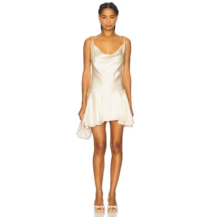 Milkwhite 【 X Revolve Mini Dress With Spaghetti Straps Women White 】 お召しもの レディース 白いこと 白いこと