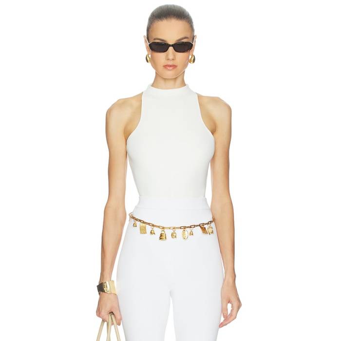 Cult Gaia 【 Cassius Knit Bodysuit Women Off White 】 編み物 上半身背広 レディース 白いこと 白いこと