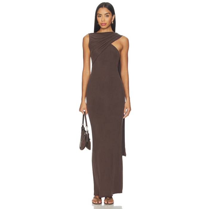 Aya Muse 【 Cedar Dress Women Dark Brown 】 御召しもの レディース 赤銅色 赤銅色