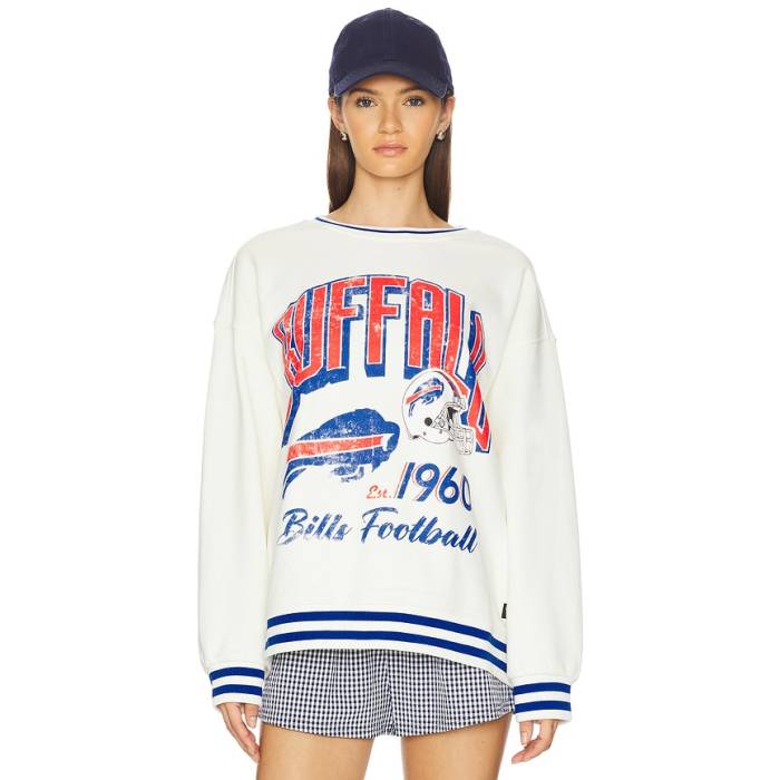 The Wild Collective 【 Buffalo Bills Crewneck Women Vintage White 】 バッファロー ビルズ レディース vintage ビンテージ・ヴィンテージ 白色 ホワイト｜スニケス