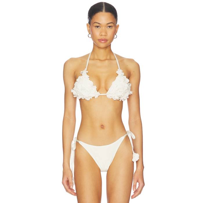 Patbo 【 Sunstone Lace Triangle Bikini Top Women Off-White 】 レディース 象牙色
