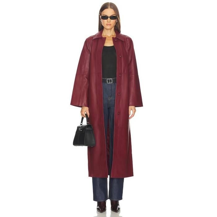 Srg 【 Reggie Leather Coat Women Scarlet 】 なめし革 レディース