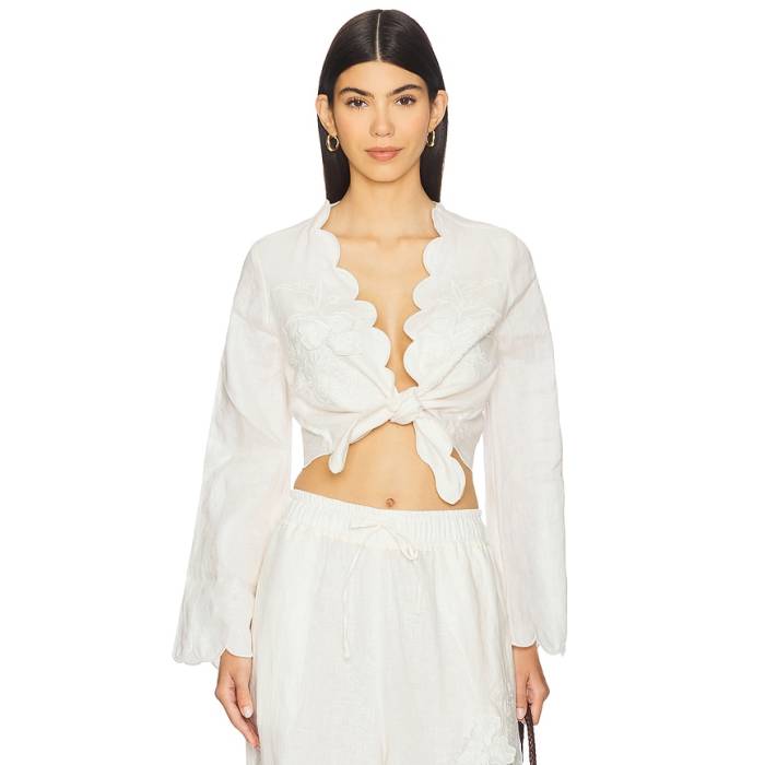 Agua Bendita 【 X Revolve Solei Blouse Women Ivory 】 レディース アイボリー|スニケス