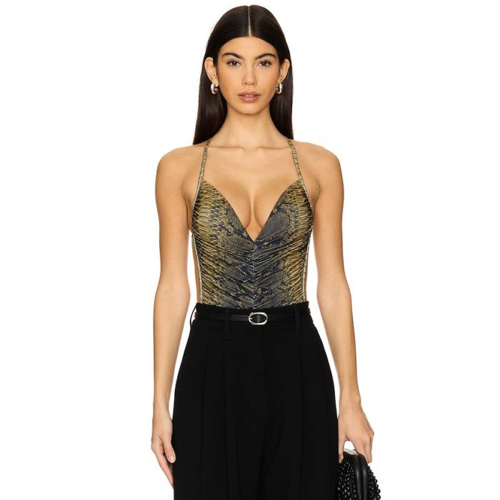 Norma Kamali 【 Butterfly Mio Bodysuit Women Python 】 上半身背広 レディース