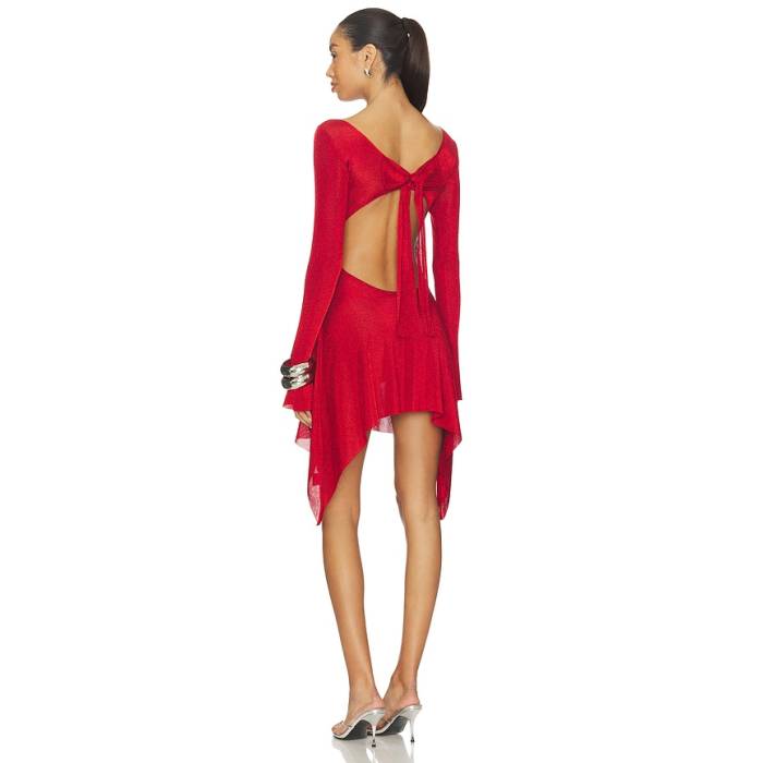 Guizio 【 X Revolve Rose Dress Women Red 】 Rose さくら色 御召しもの レディース Red 赤・赤いこと