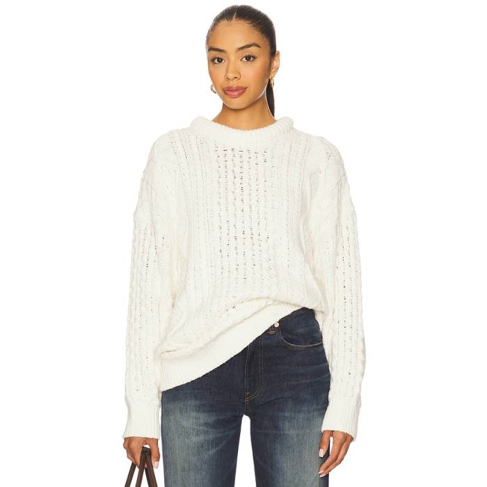 Denimist 【 Oversized Aran Sweater Women Off White 】 調教師 レディース 白いこと 白いこと