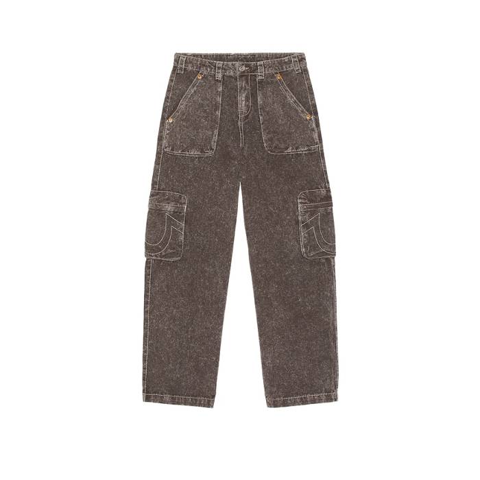 トゥルーレリジョン True Religion 【 Big T Fashion Cargo Pant Men Brown Acid Wash 】 カーゴ パンツ メンズ 茶色 ブラウン｜スニケス