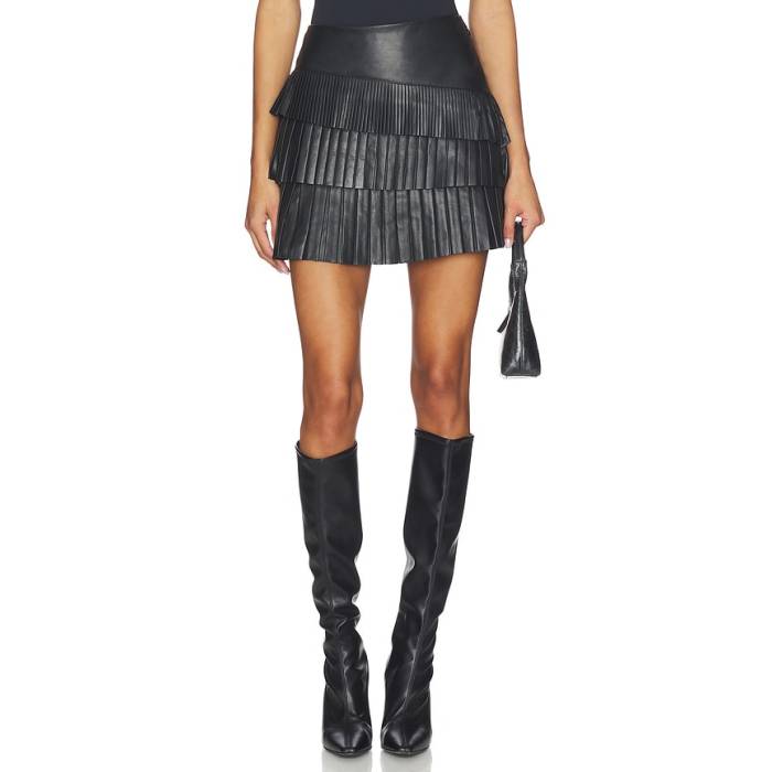 オールセインツ Allsaints 【 Nara Pleat Skirt Women Black 】 レディース 黒いこと 黒いこと