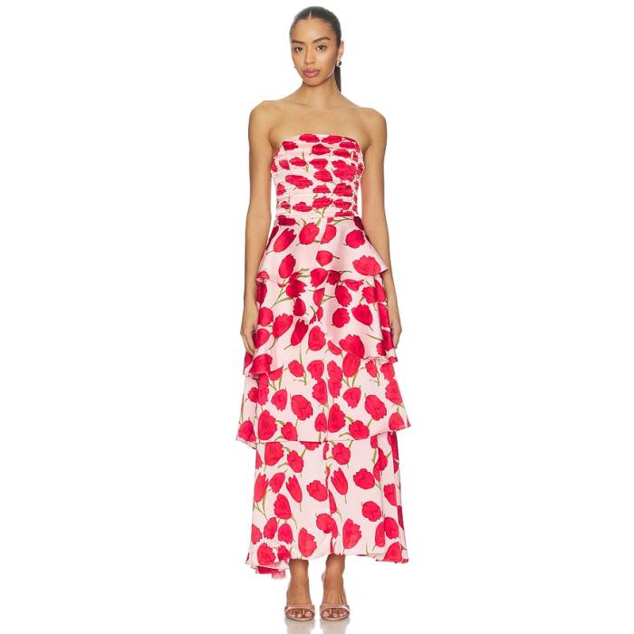 Elliatt 【 Melia Gown Women Pink Floral Print 】 レディース pink サクラ色