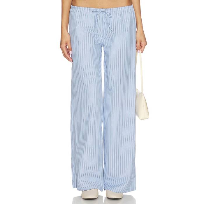 More To Come 【 Lyrica Drawstring Pant Women Blue Stripe 】 パンツ レディース 青色 ブルー Stripe ストライプ|スニケス