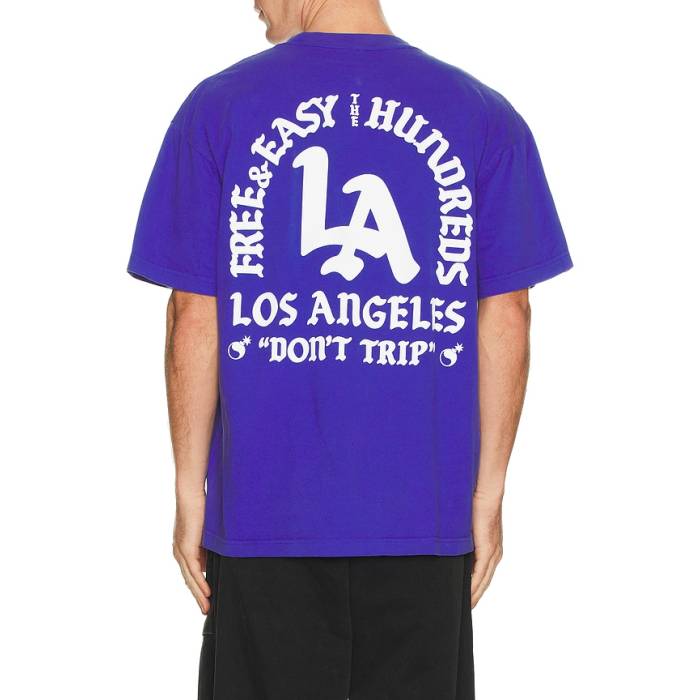 The Hundreds 【 X Free & Easy Don't Trip T-Shirt Men Royal Blue 】 フリー Tシャツ メンズ 青色 ブルー|スニケス