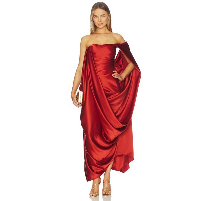 Alejandra Alonso Rojas 【 Draped Overlay Gown Women Rust 】 レディース