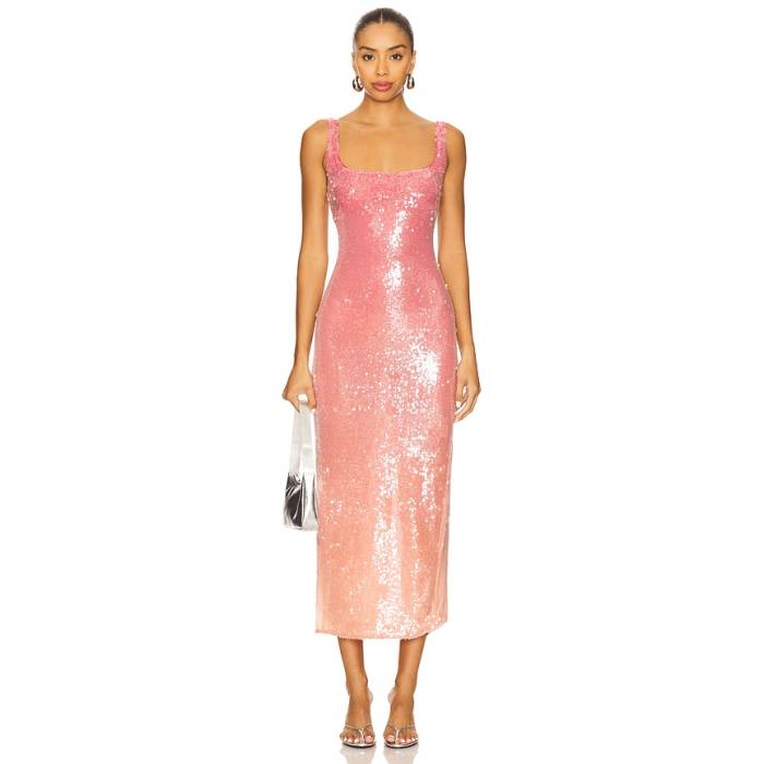 Lovers And Friends 【 Solene Maxi Dress Women Pink \u0026Amp; Orange Ombre 】 お召しもの レディース pink サクラ色 orange 橙・オレンジ色