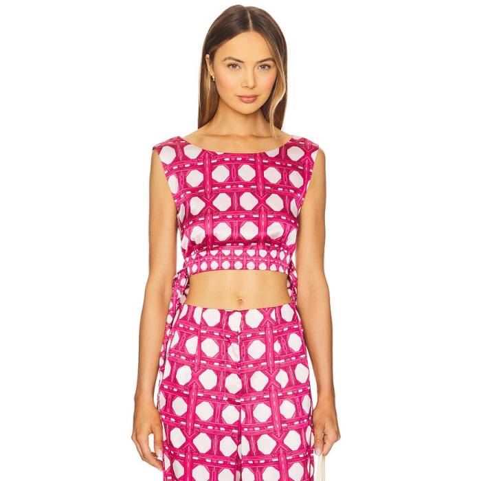 Misa Los Angeles 【 X Revolve Olena Top Women Fuchsia Rattan Mix 】 レディース｜スニケス