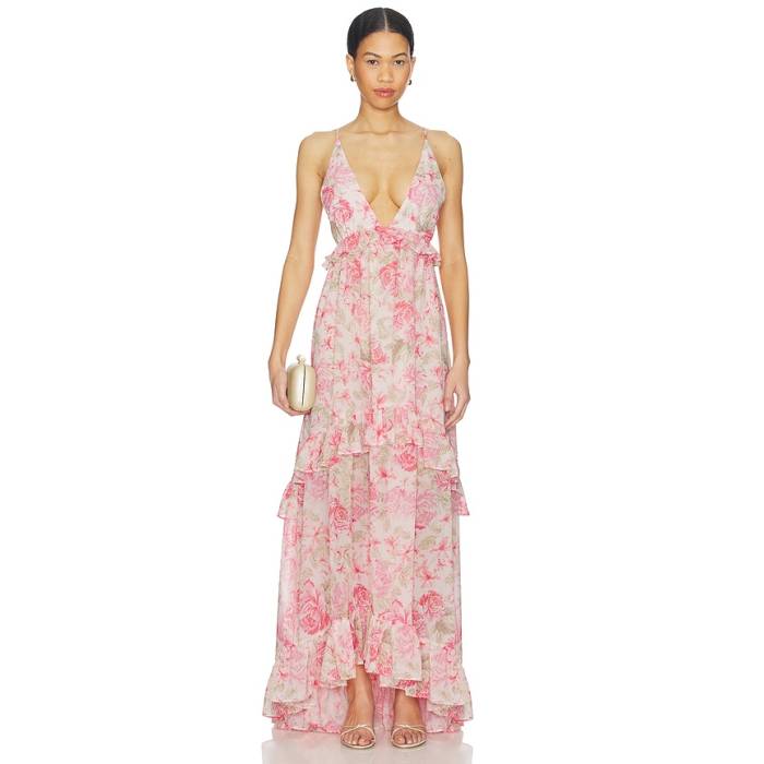 Lovers And Friends 【 Cristina Gown Women Pink Floral 】 レディース pink サクラ色