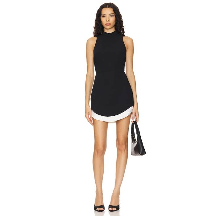 アマンダアプリチャード Amanda Uprichard 【 X Revolve Marshall Dress Women Black \u0026Amp; Ivory 】 お召しもの レディース 黒いこと 黒いこと 象牙色