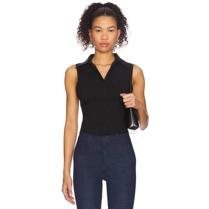 All The Ways 【 Pattie Button Up Top Women Black 】 レディースファッション トップス シャツ ブラウス レディース 黒色 ブラック
