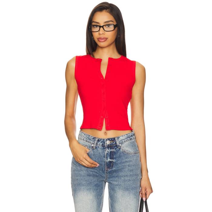 All The Ways 【 Cassie Button Front Top Women Red 】 レディース Red 赤・レッド｜スニケス