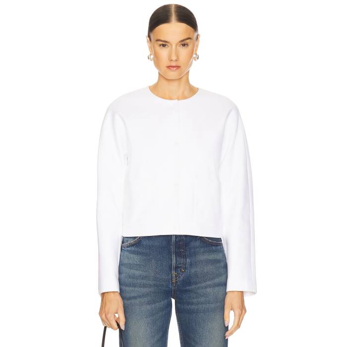 ヴィンス Vince 【 Collarless Jacket Women Optic White 】 Jacket ジャケット レディース 白色 ホワイト｜スニケス