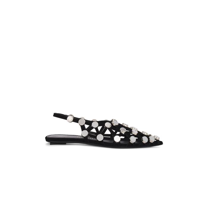 ジ・アティコ The Attico 【 Grid Ballerina Flat Women Black 】 女性バレエダンサー レディース 黒いこと 黒いこと