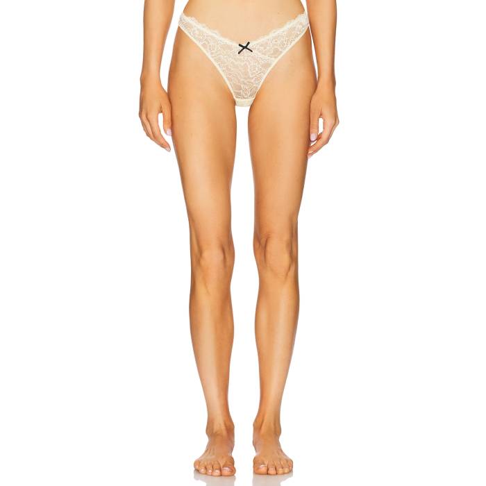フルールドゥマル Fleur Du Mal 【 Bianca Lace Thong Women Buttercup 】 インナー 下着 ナイトウェア レディース インナー 下着 ランジェリー ショーツ Tバック Gストリング レディース