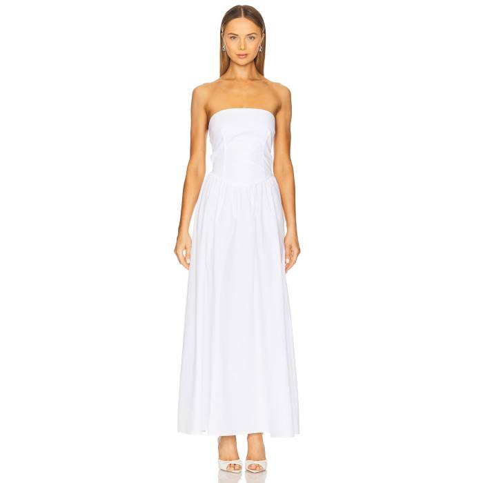 スサナモナコ Susana Monaco 【 Poplin Drop Waist Maxi Dress Women Sugar 】 ドレス レディース｜スニケス