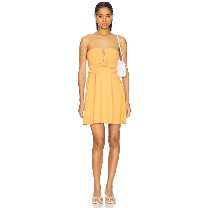 スサナモナコ Susana Monaco 【 Carryover Bow V Wire Dress Women Cantaloupe 】 ドレス レディースファッション ドレス レディース 28,008円