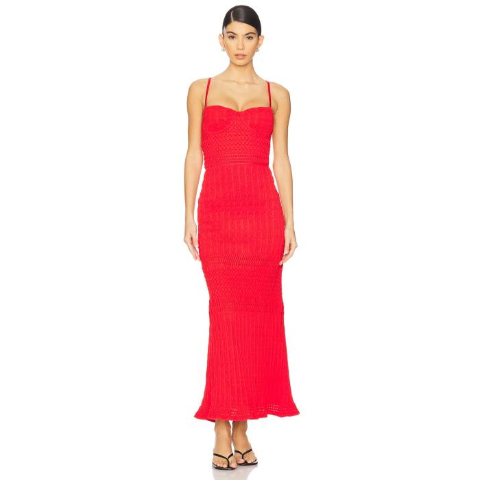 Peixoto 【 Mara Maxi Dress Women Espanola Red 】 お召しもの レディース Red 赤・赤いこと レディースファッション-ドレス