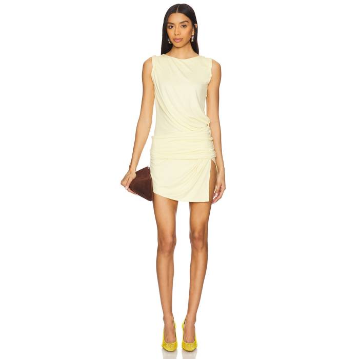 ジ・アティコ The Attico 【 Sleeveless Mini Dress Women Dusty Yellow 】 Sleeveless ノンスリーブ ドレス レディースファッション ドレス レディース yellow 黄色・イエロー