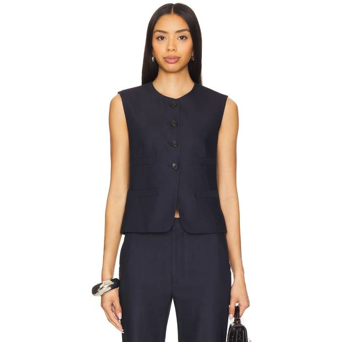 エーエルシー A.l.c. 【 Georgie Vest Women Evening Blue 】 より良い レディース 青み 青色