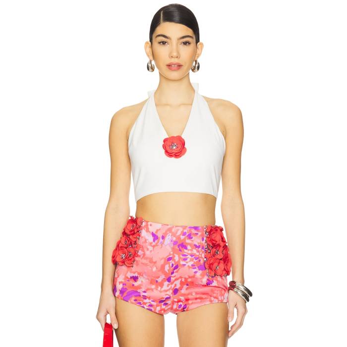 La Fuori 【 Savannah Tank Women White & Coral Floral 】 タンクトップ レディースファッション トップス その他 レディース 白色 ホワイト