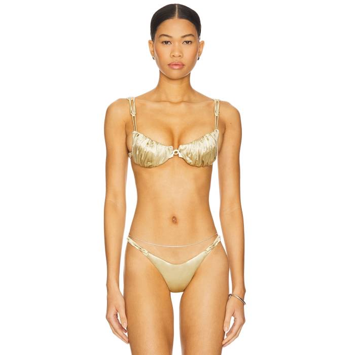 Isa Boulder 【 Hold Bikini Top Women Gold Acid 】 レディースファッション 水着 レディース ゴールド