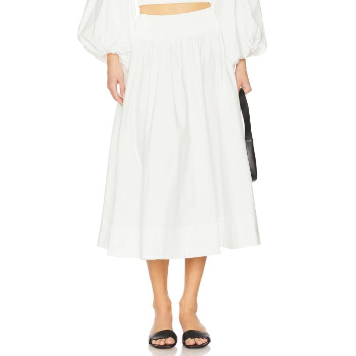 ジマーマン Zimmermann 【 Poplin Skirt Women Ivory 】 レディース 象牙色 レディースファッション-ボトムス